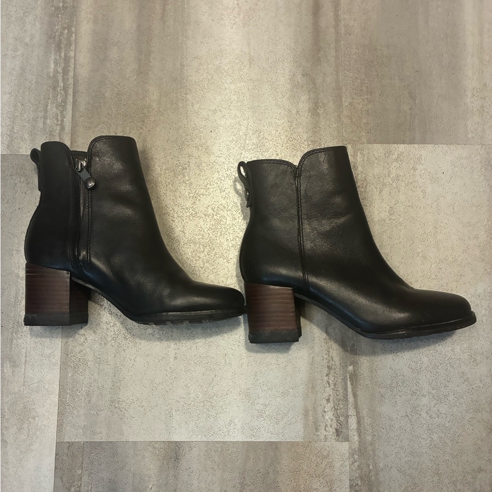 Sperry Black Side-Zip Leather-Look Ankle Booties - Picture 5 of 7